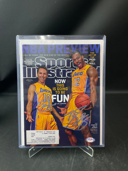 Steve Nash and Dwight Howard Signed Sports Illustrated NBA PSA Certified Auto Los Angeles Lakers
