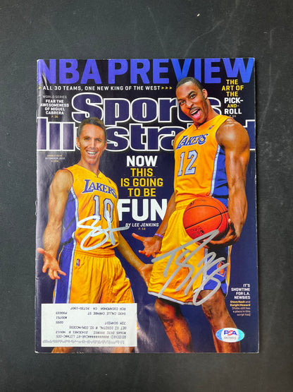 Steve Nash and Dwight Howard Signed Sports Illustrated NBA PSA Certified Auto Los Angeles Lakers