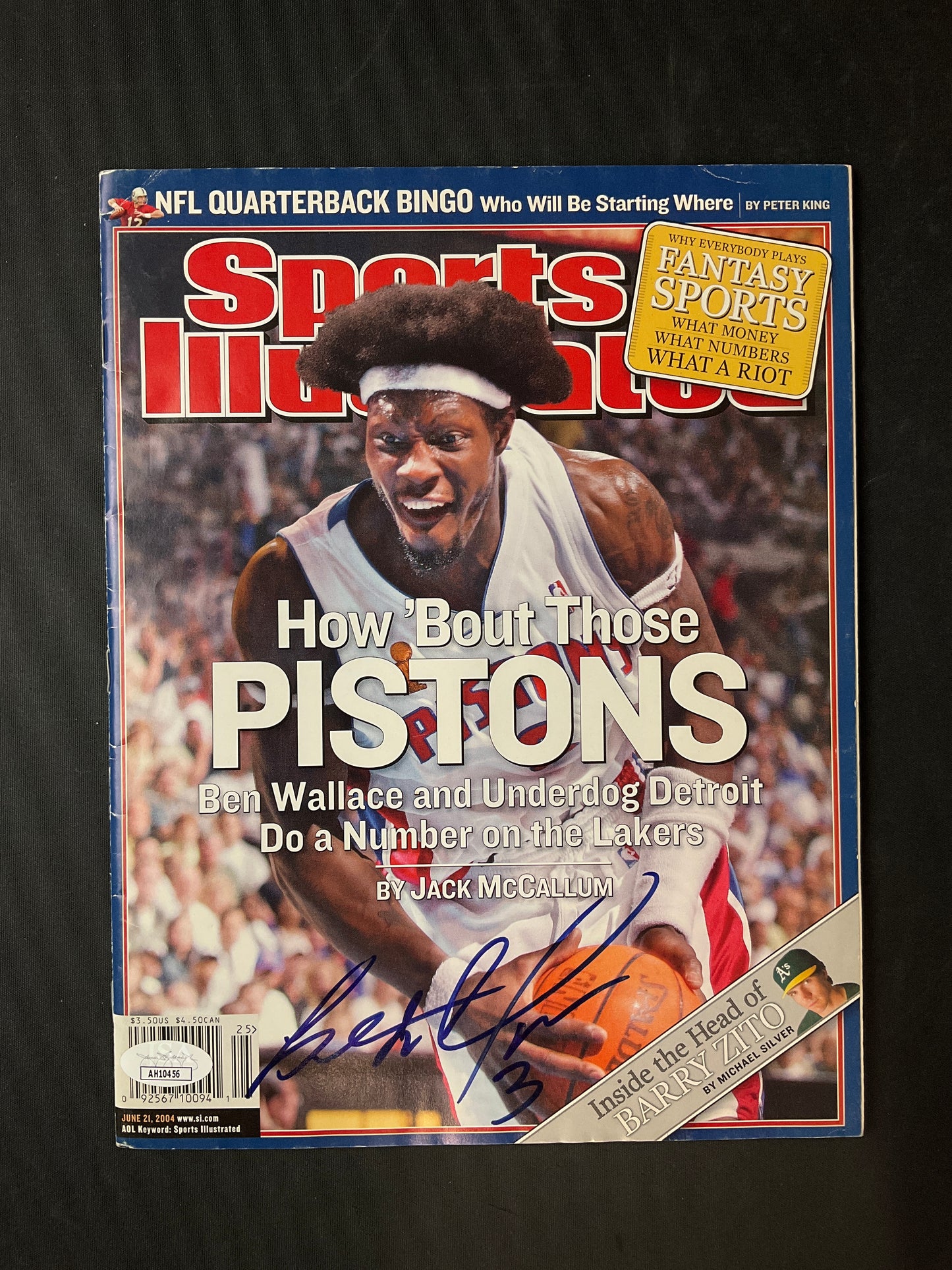 Ben Wallace Signed Sports Illustrated NBA JSA Certified Auto Detroit Pistons