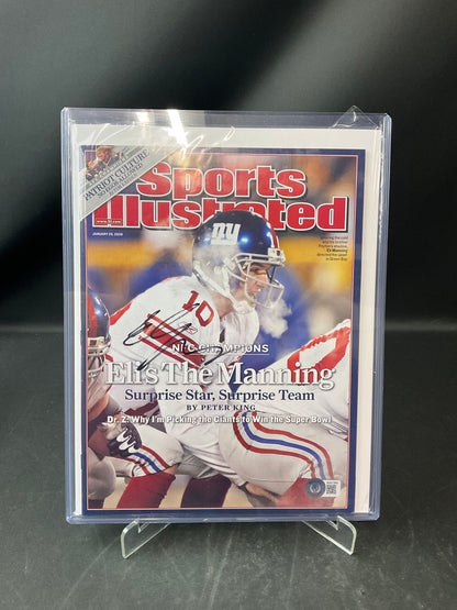 Eli Manning Signed Sports Illustrated NFL Beckett Certified Auto New York Giants
