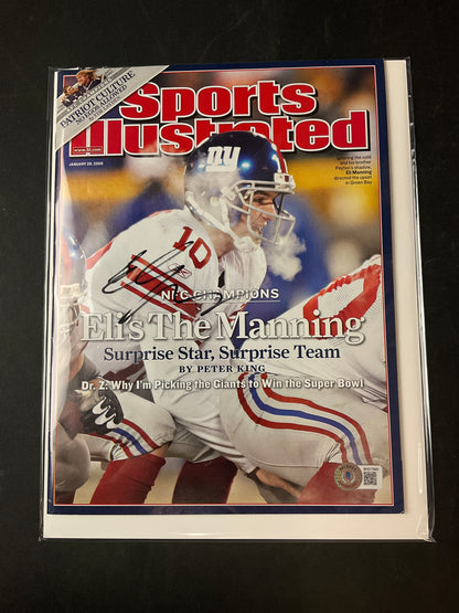 Eli Manning Signed Sports Illustrated NFL Beckett Certified Auto New York Giants