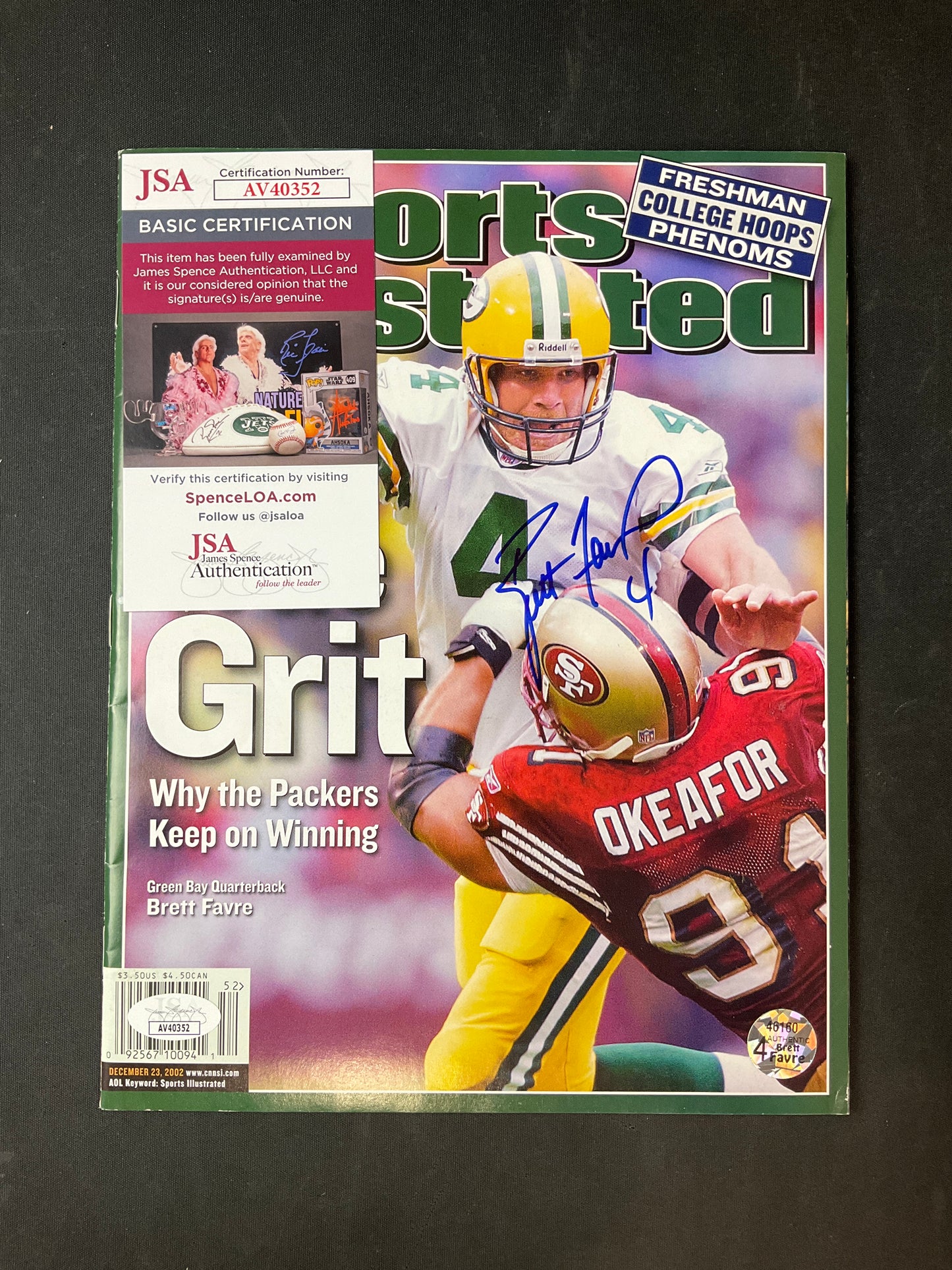 Brett Favre Signed Sports Illustrated NFL JSA Certified Auto Green Bay Packers