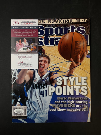 Dirk Nowitzki Signed Sports Illustrated NBA JSA Certified Auto Dallas Mavericks