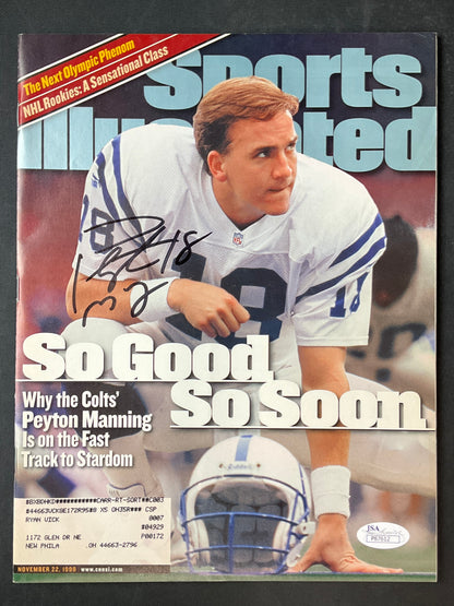 Peyton Manning Signed Rookie Sports Illustrated NFL JSA Certified Auto Indianapolis Colts