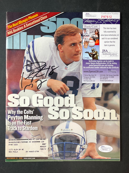 Peyton Manning Signed Rookie Sports Illustrated NFL JSA Certified Auto Indianapolis Colts