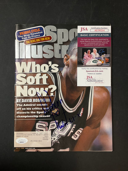 David Robinson Signed Sports Illustrated NBA JSA Certified Auto San Antonio Spurs