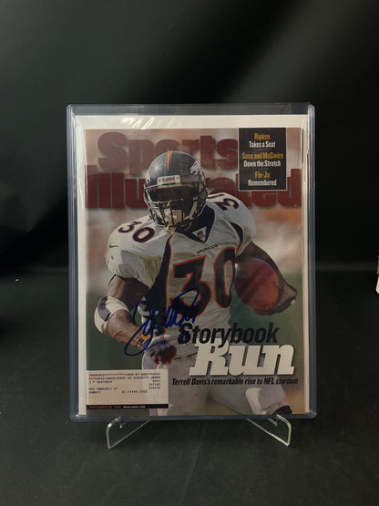 Terrell Davis Signed Sports Illustrated NFL JSA Certified Auto Denver Broncos