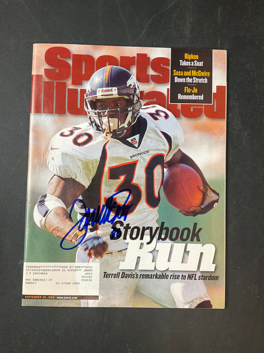 Terrell Davis Signed Sports Illustrated NFL JSA Certified Auto Denver Broncos