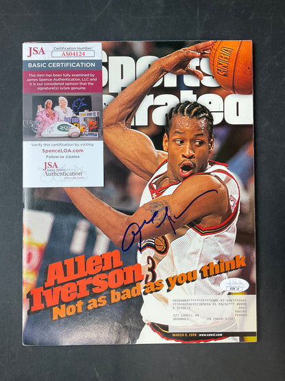 Allen Iverson Signed Sports Illustrated NBA JSA Certified Auto Philadelphia 76ers