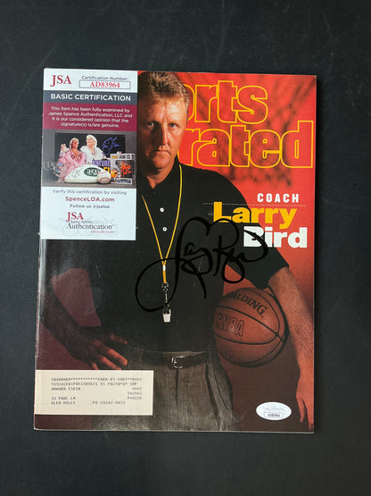 Larry Bird Signed Sports Illustrated NBA JSA Certified Auto Indiana Pacers Celtics