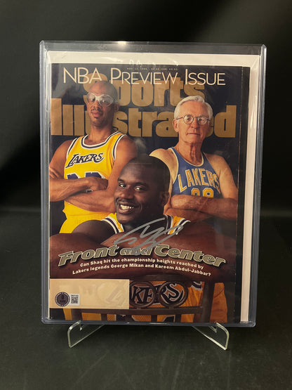 Shaquille O'Neal Signed Sports Illustrated NBA Beckett Certified Auto Los Angeles Lakers