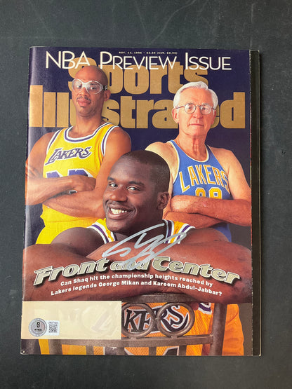 Shaquille O'Neal Signed Sports Illustrated NBA Beckett Certified Auto Los Angeles Lakers