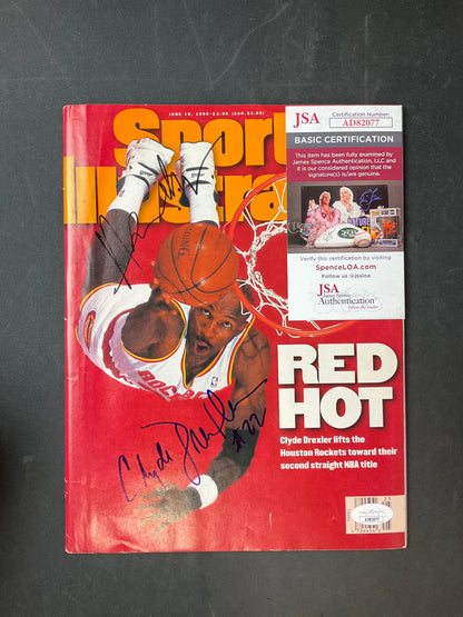 Clyde Drexler Signed Sports Illustrated NBA JSA Certified Auto Houston Rockets