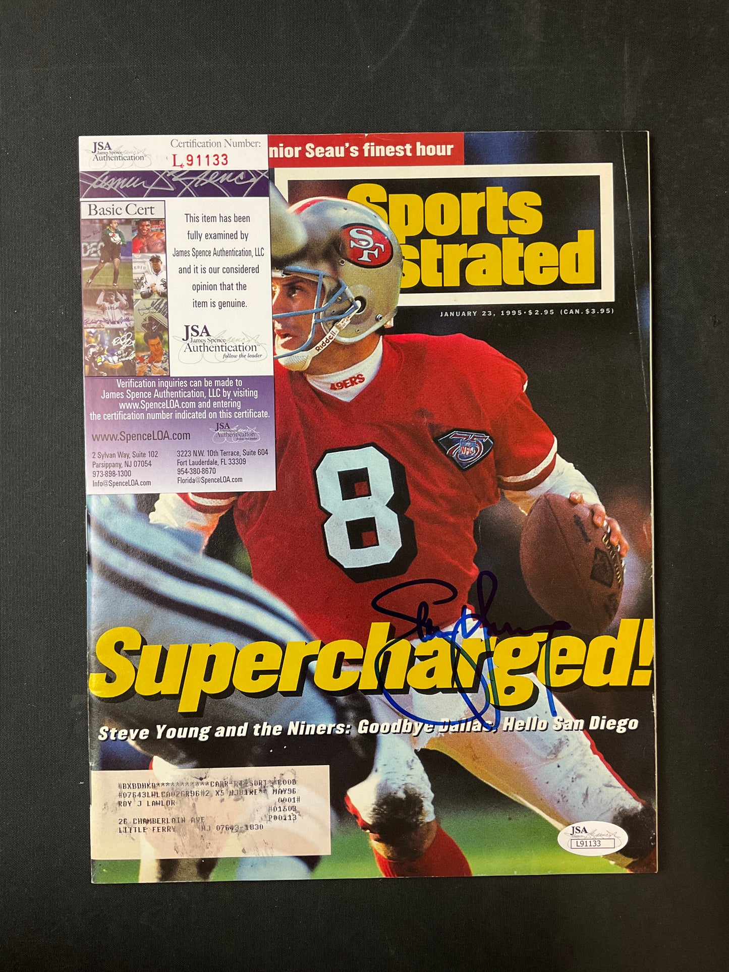 Steve Young Signed Sports Illustrated NFL JSA Certified Auto San Francisco 49ers
