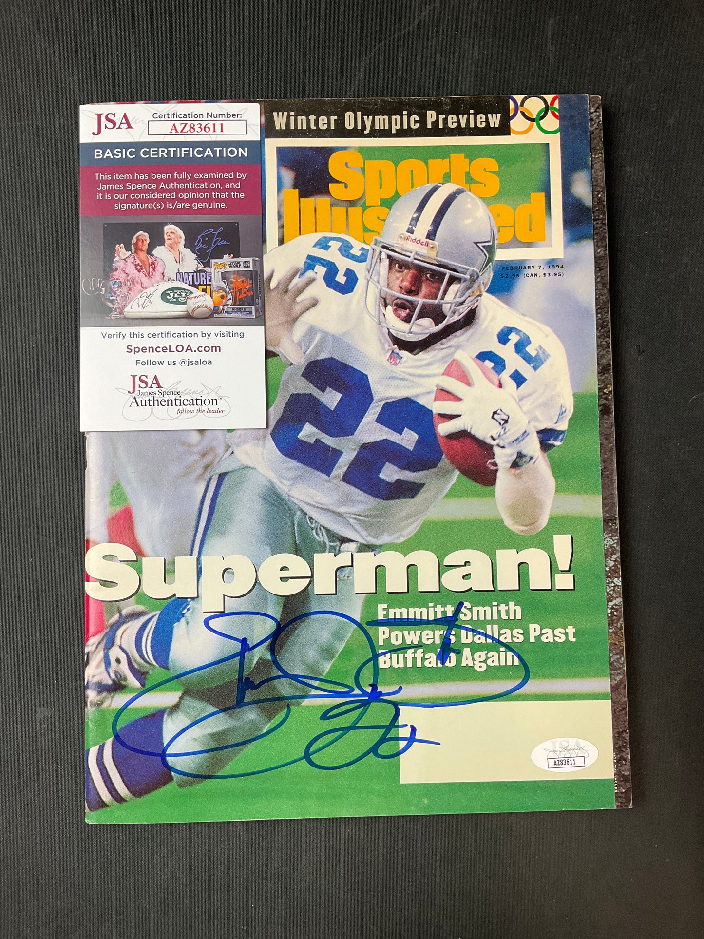 Emmitt Smith Signed Sports Illustrated NFL JSA Certified Auto Dallas Cowboys