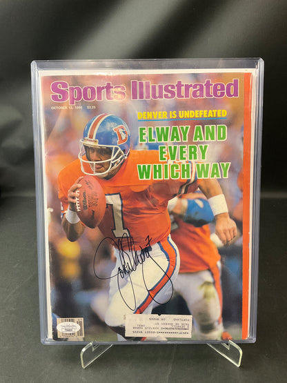 John Elway Sports Illustrated NFL JSA Certified Auto Denver Broncos 1986