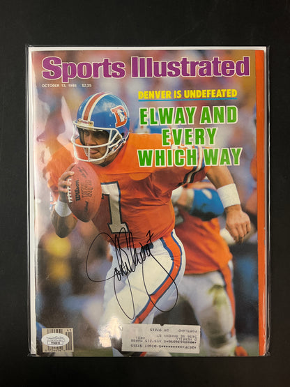 John Elway Sports Illustrated NFL JSA Certified Auto Denver Broncos 1986