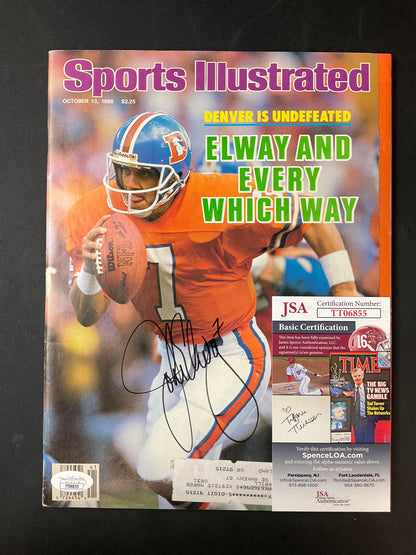 John Elway Sports Illustrated NFL JSA Certified Auto Denver Broncos 1986