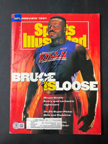 Bruce Smith Signed Sports Illustrated NFL Beckett Certified Auto Buffalo Bills