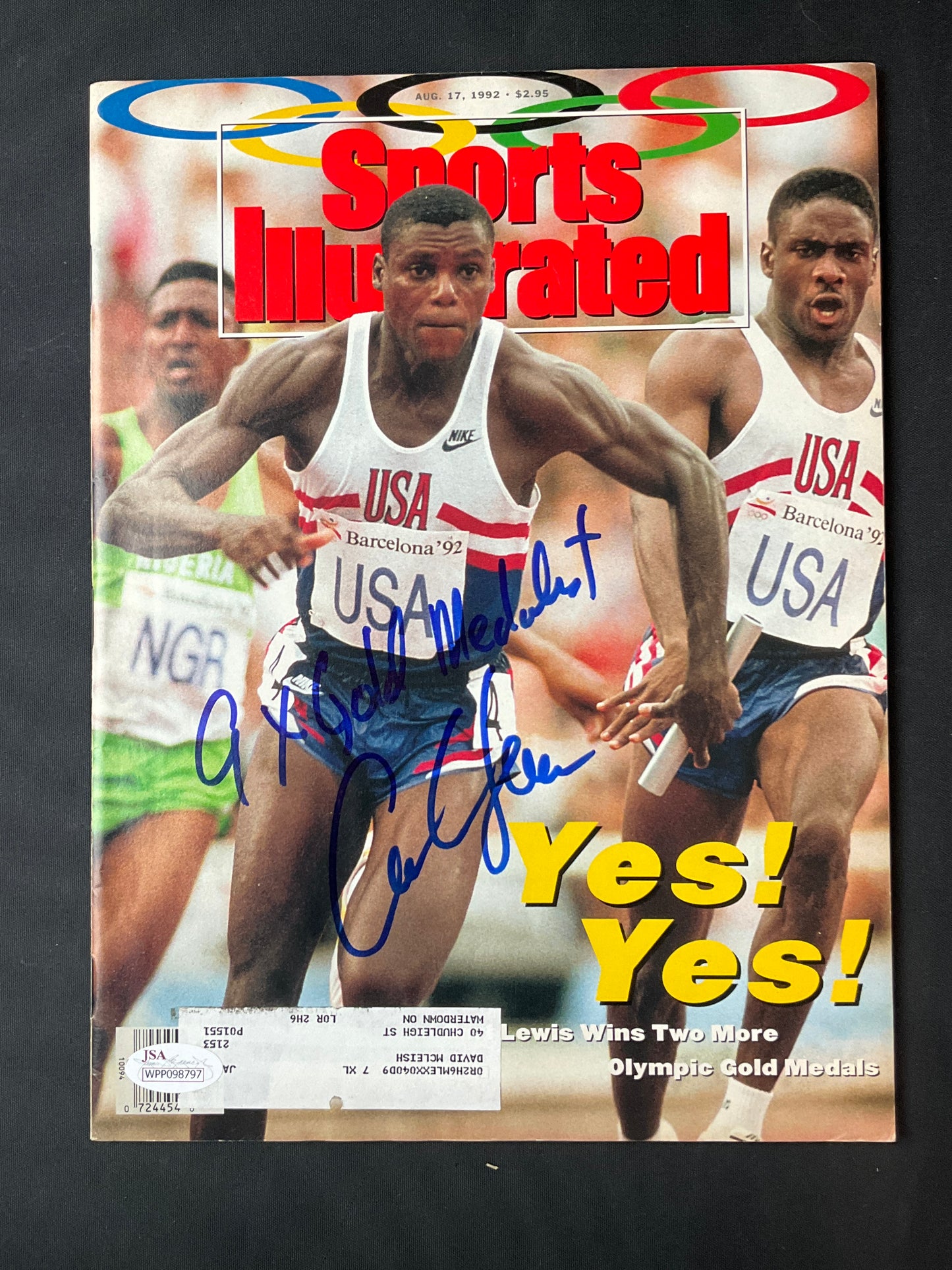 Carl Lewis Signed Sports Illustrated Track JSA Certified Auto 1992 Olympics