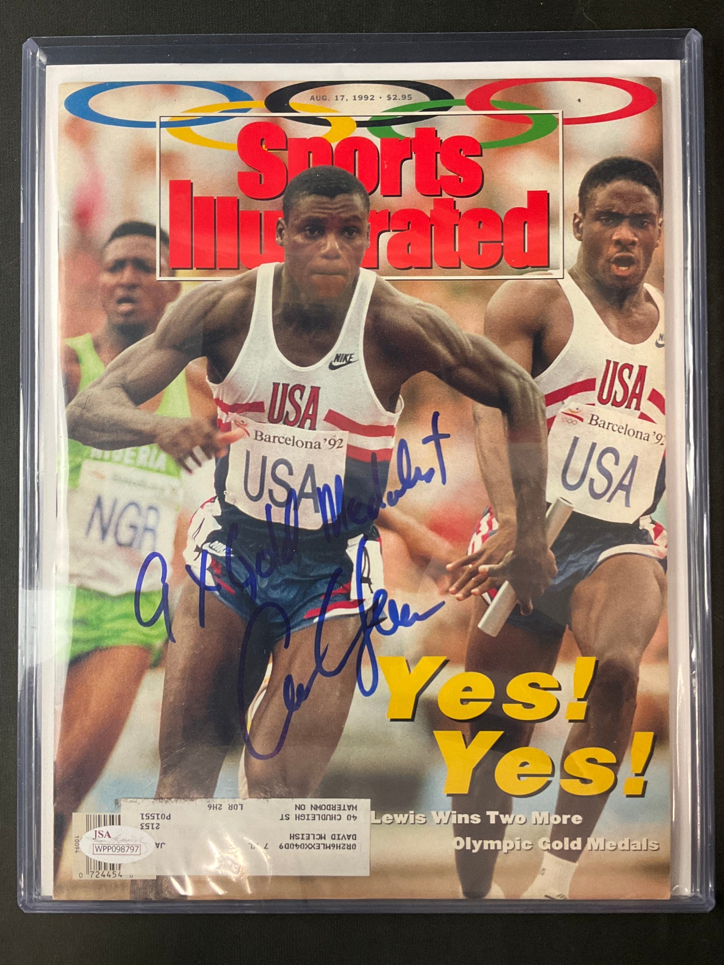 Carl Lewis Signed Sports Illustrated Track JSA Certified Auto 1992 Olympics