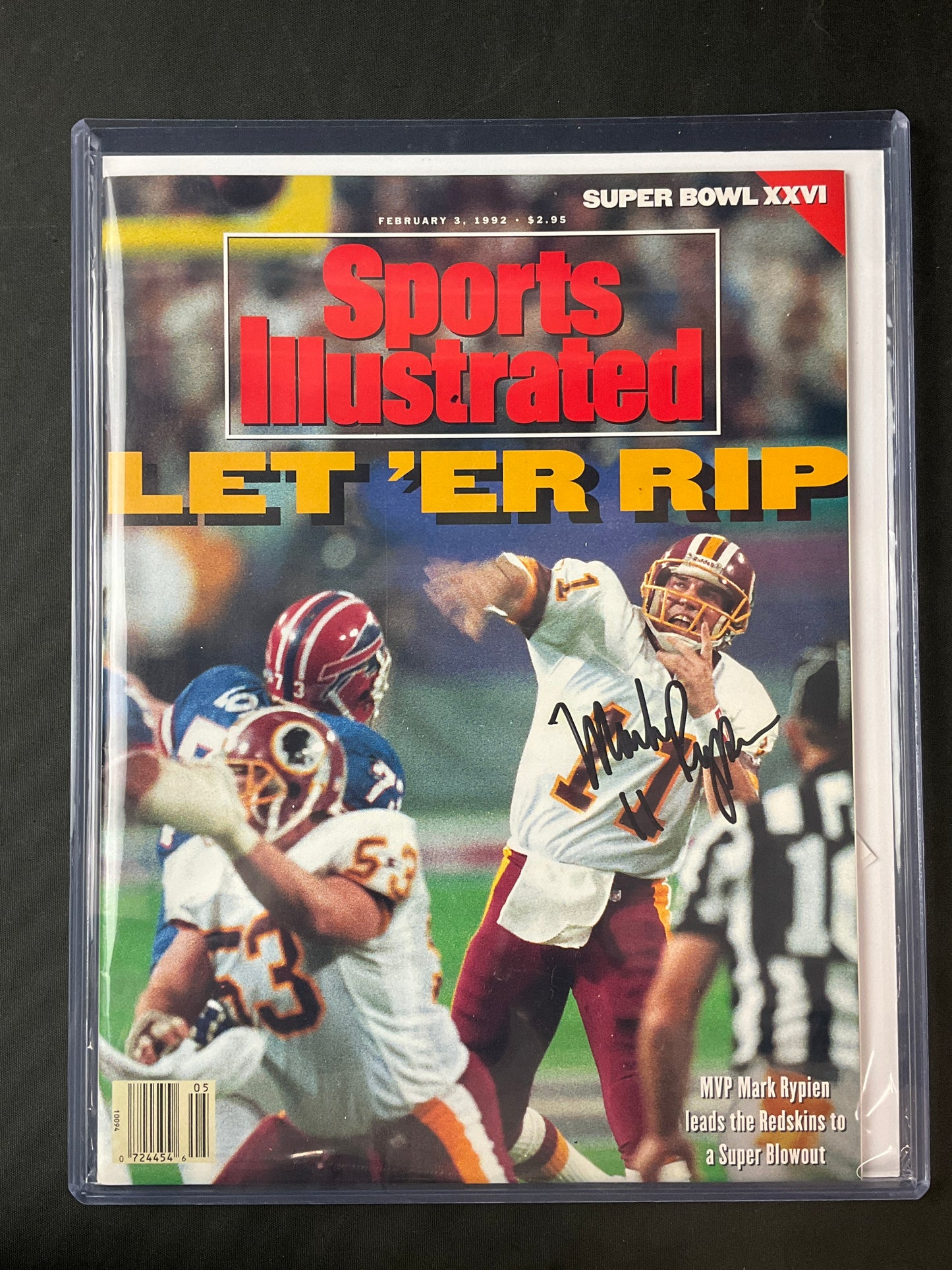 Mark Rypien Signed Sports Illustrated NFL JSA Certified Auto Washington Redskins Super Bowl 1992
