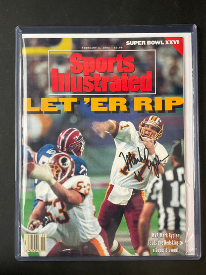 Mark Rypien Signed Sports Illustrated NFL JSA Certified Auto Washington Redskins Super Bowl 1992