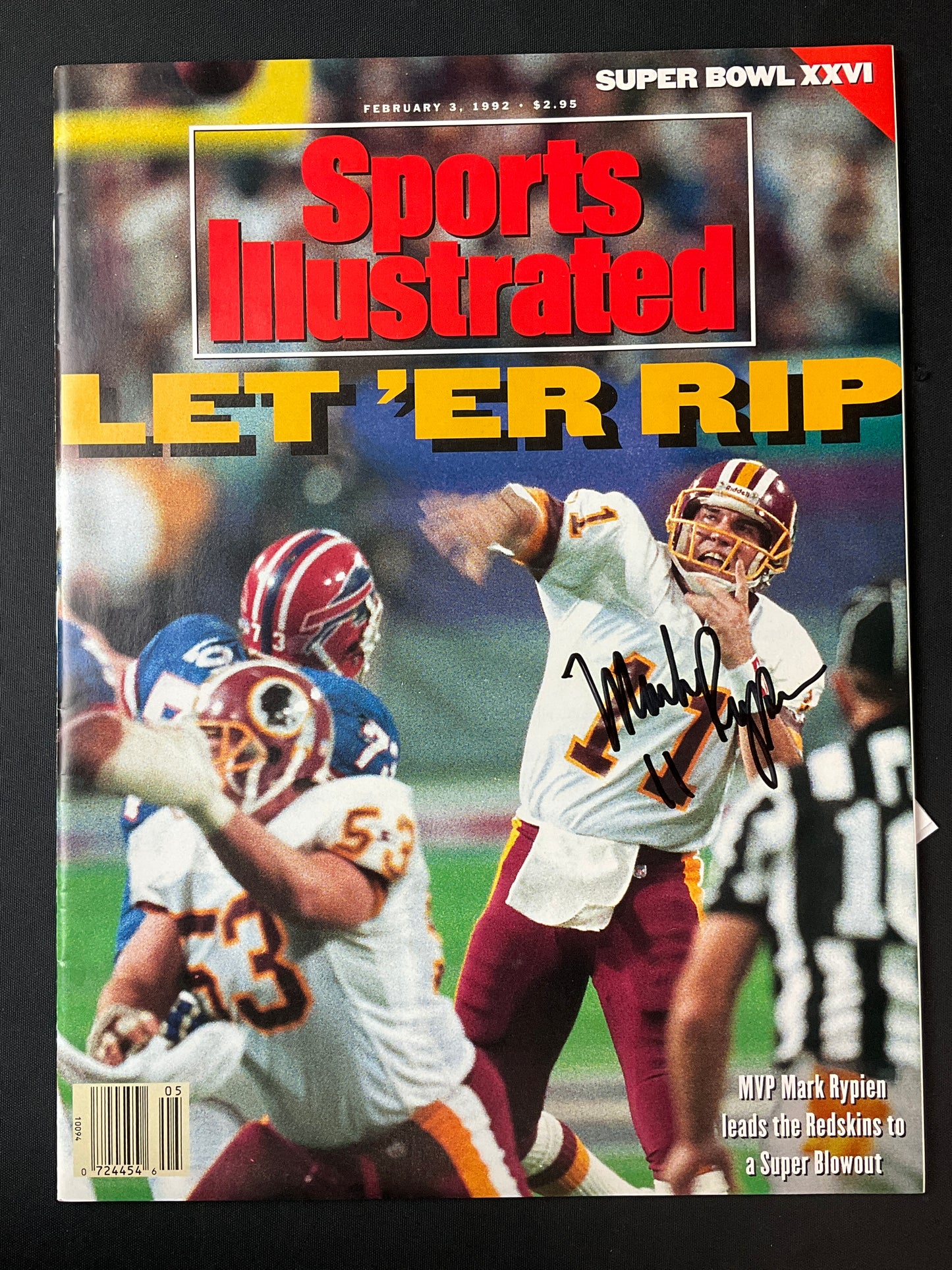 Mark Rypien Signed Sports Illustrated NFL JSA Certified Auto Washington Redskins Super Bowl 1992