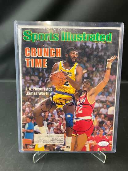 James Worthy Sports Illustrated NBA JSA Certified Auto Los Angeles Lakers 1986