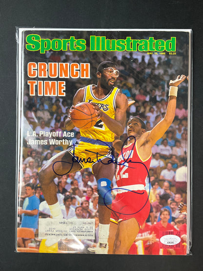 James Worthy Sports Illustrated NBA JSA Certified Auto Los Angeles Lakers 1986