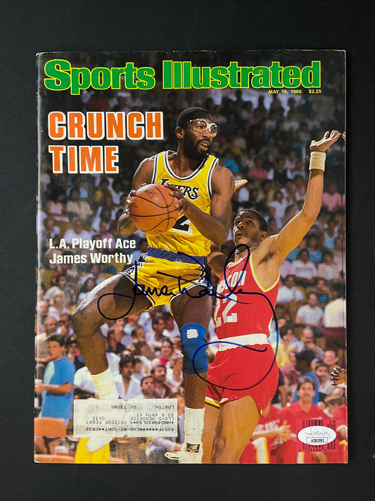 James Worthy Sports Illustrated NBA JSA Certified Auto Los Angeles Lakers 1986