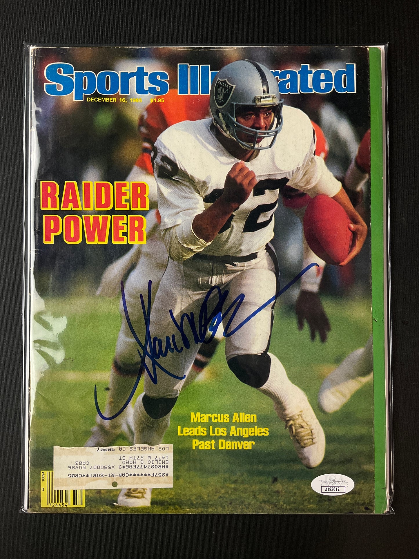 Marcus Allen Sports Illustrated NFL JSA Certified Auto Las Vegas Raiders