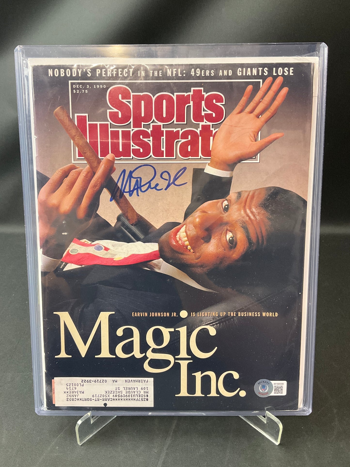 Magic Johnson Sports Illustrated NBA Beckett Certified Auto Los Angeles Lakers