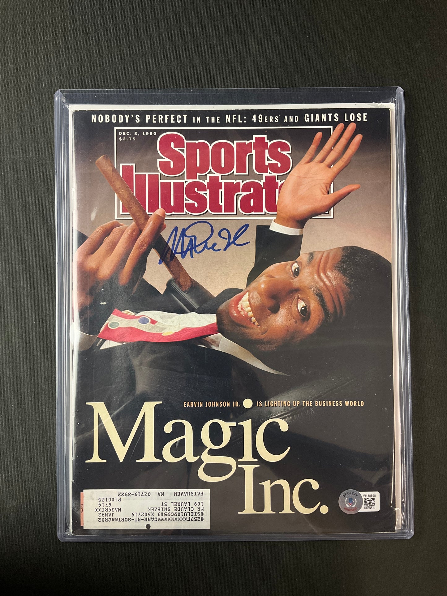 Magic Johnson Sports Illustrated NBA Beckett Certified Auto Los Angeles Lakers