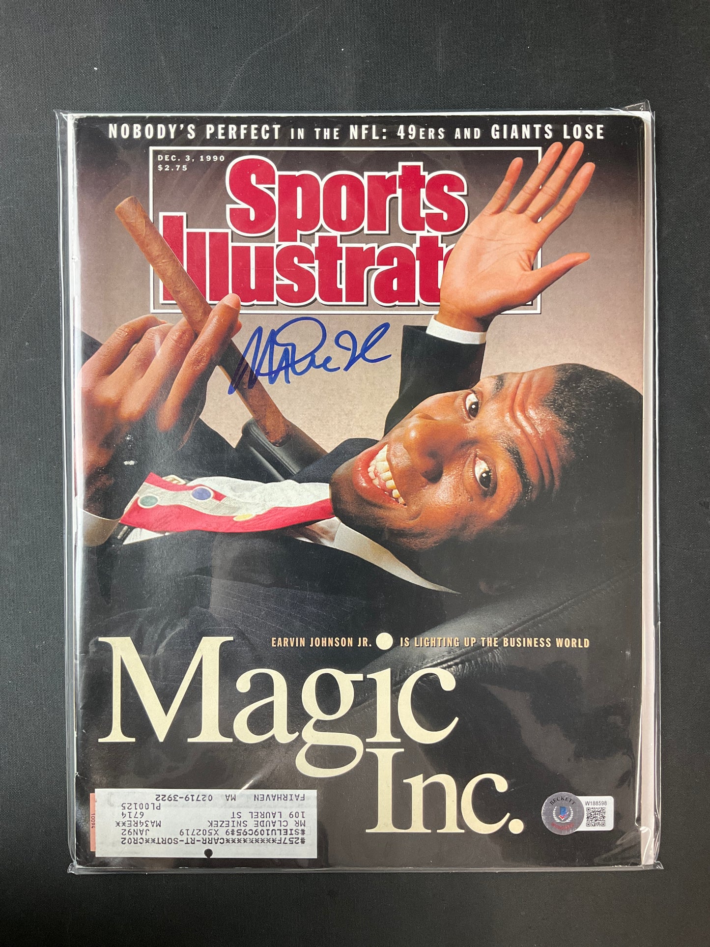 Magic Johnson Sports Illustrated NBA Beckett Certified Auto Los Angeles Lakers