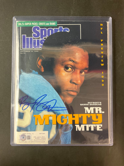 Barry Sanders Sports Illustrated NFL Beckett Certified Auto Detroit Lions