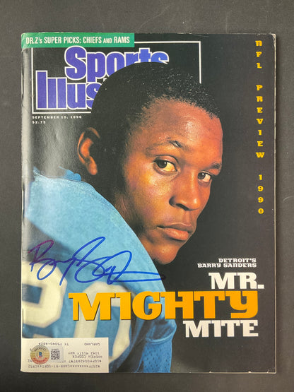 Barry Sanders Sports Illustrated NFL Beckett Certified Auto Detroit Lions