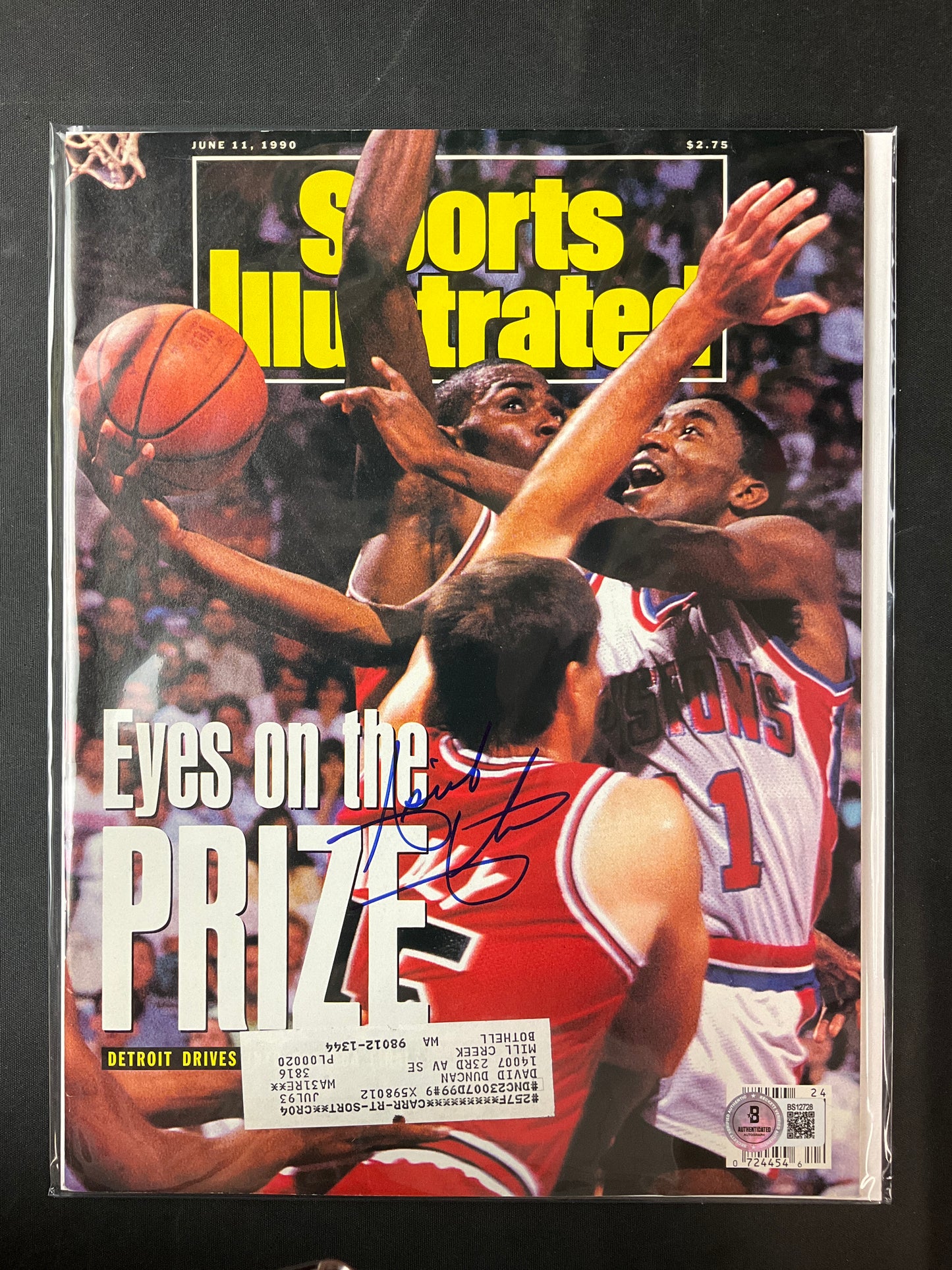 Isiah Thomas Sports Illustrated NBA Beckett Certified Auto Detroit Pistons