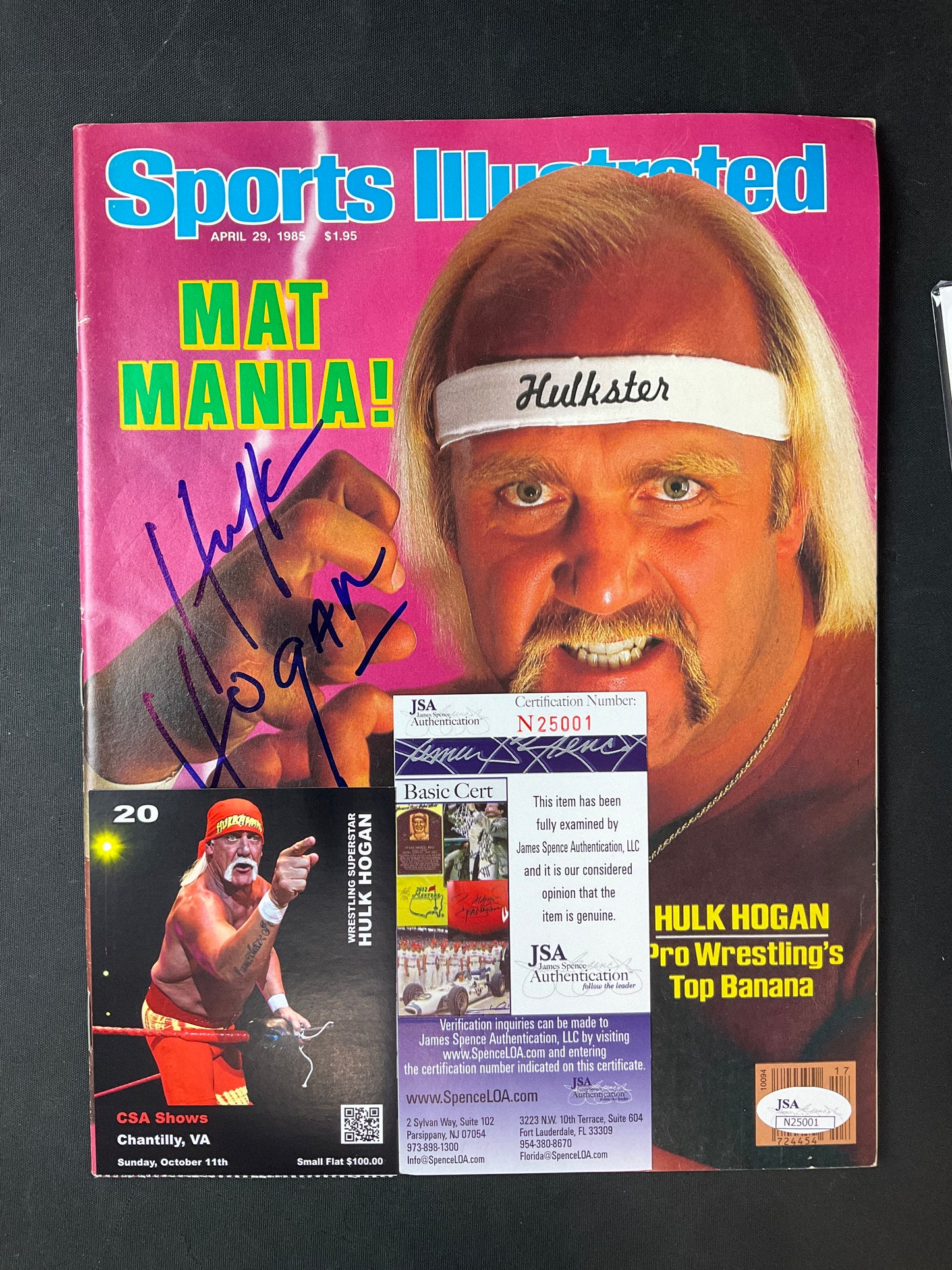 Hulk Hogan Sports Illustrated Wrestling JSA Certified Auto 1985