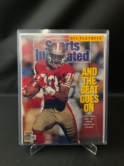 Jerry Rice Sports Illustrated NFL Beckett Certified Auto San Francisco 49ers 1990