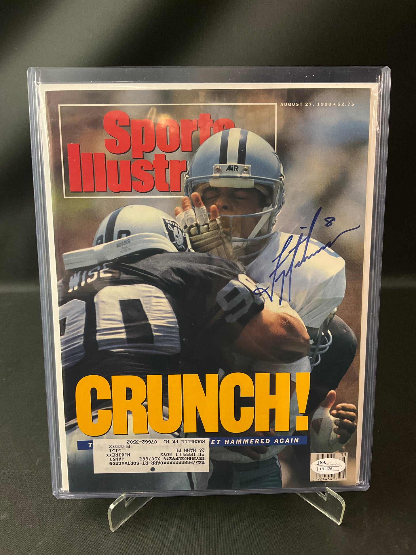 Troy Aikman Sports Illustrated NFL JSA Certified Auto Dallas Cowboys 1990