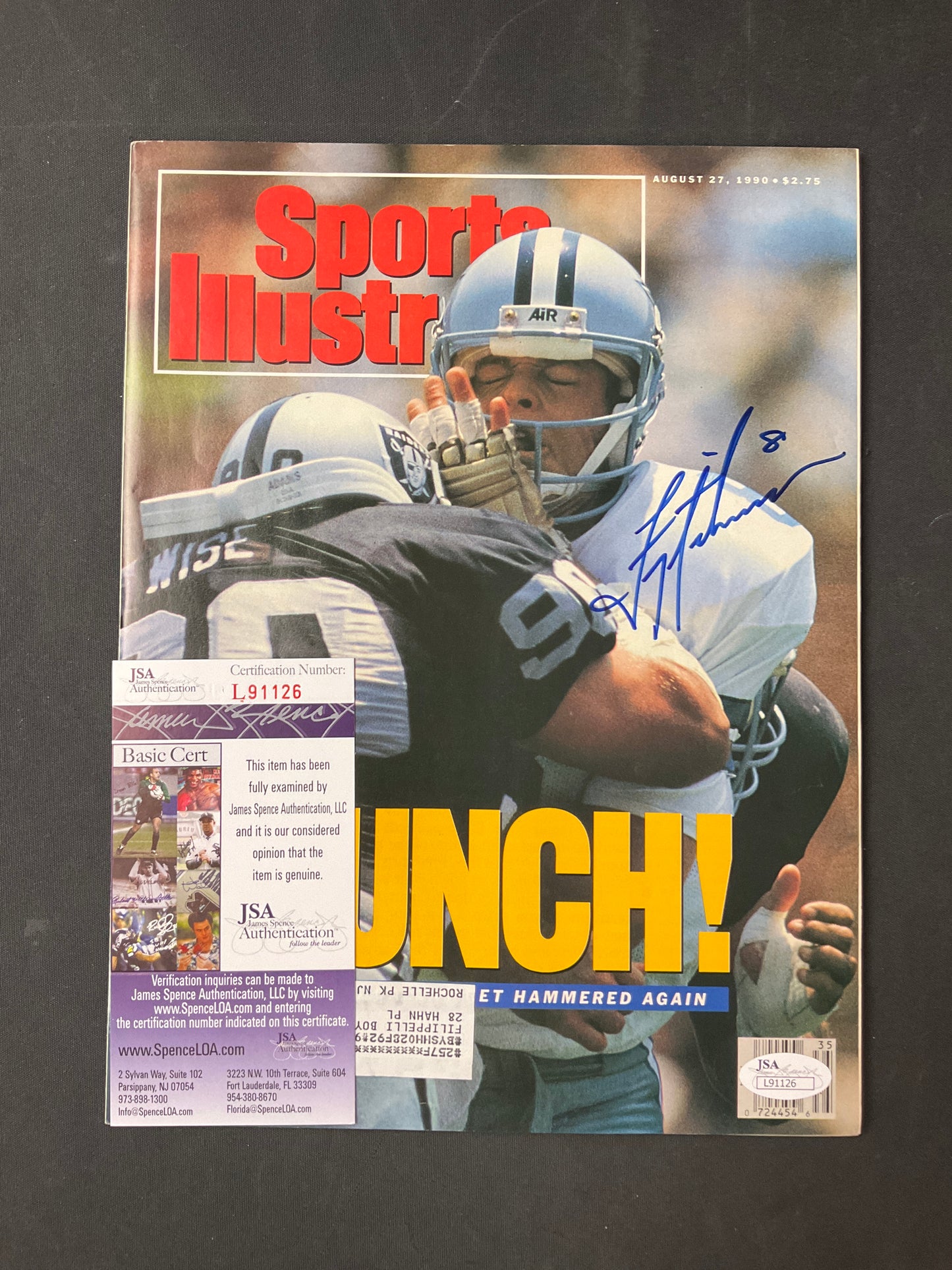 Troy Aikman Sports Illustrated NFL JSA Certified Auto Dallas Cowboys 1990