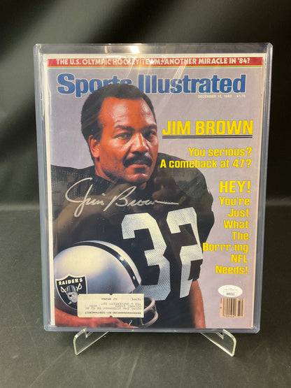 Jim Brown Sports Illustrated NFL JSA Certified Auto Raiders Browns 1983