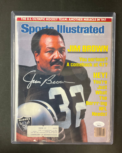 Jim Brown Sports Illustrated NFL JSA Certified Auto Raiders Browns 1983