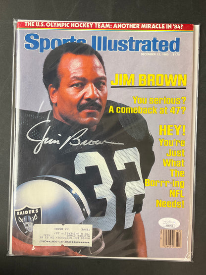 Jim Brown Sports Illustrated NFL JSA Certified Auto Raiders Browns 1983