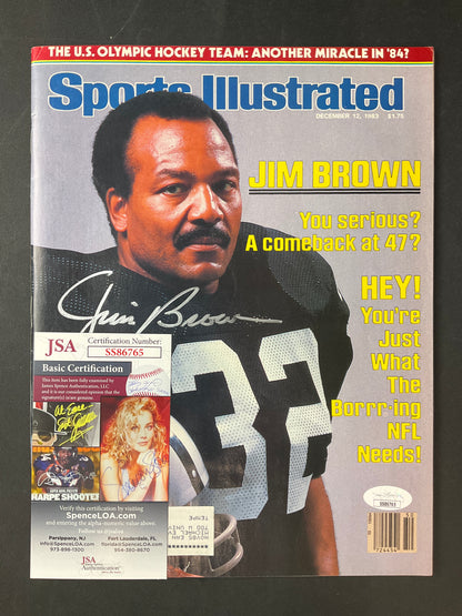 Jim Brown Sports Illustrated NFL JSA Certified Auto Raiders Browns 1983