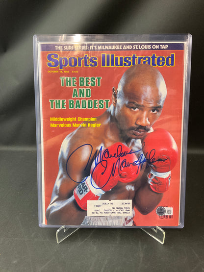 Marvin Hagler Sports Illustrated Boxing Beckett Certified Auto 1982