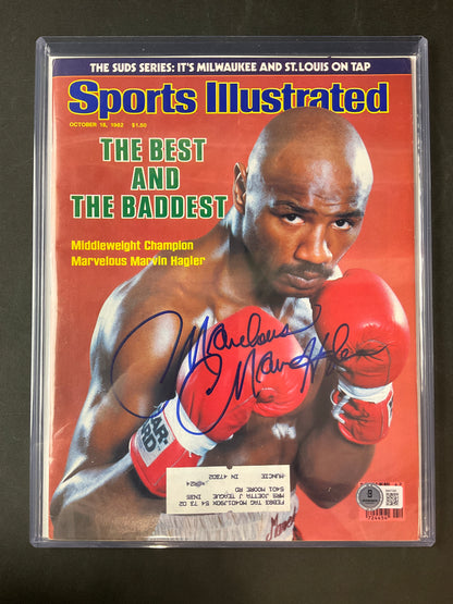 Marvin Hagler Sports Illustrated Boxing Beckett Certified Auto 1982