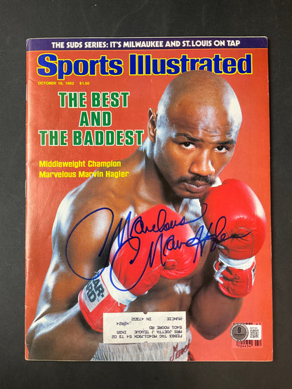 Marvin Hagler Sports Illustrated Boxing Beckett Certified Auto 1982