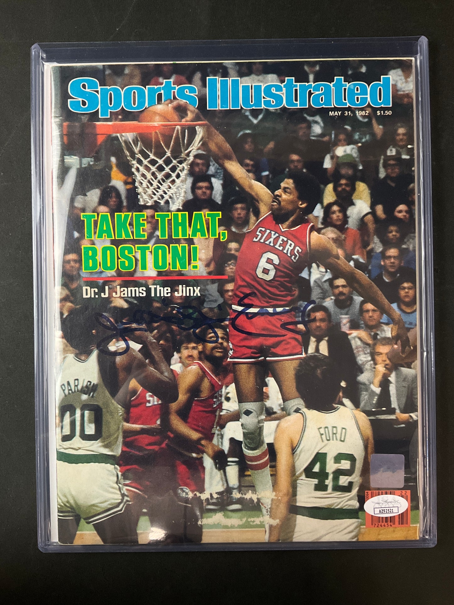 Julius "Dr. J" Erving Sports Illustrated NBA JSA Certified Auto Philadelphia 76ers